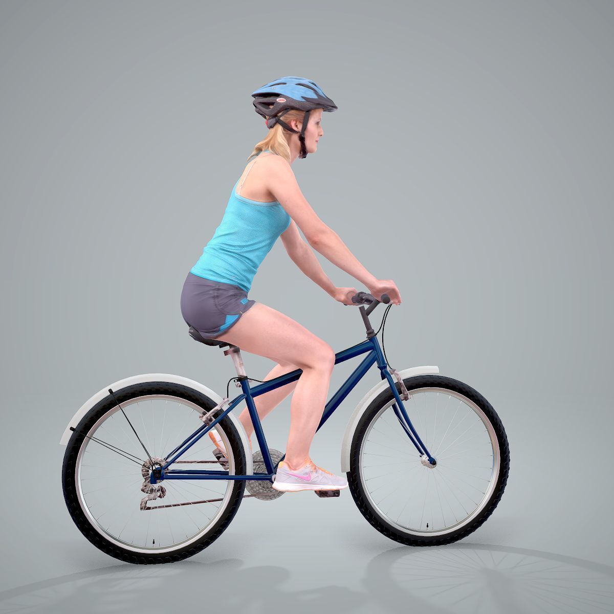 Blue Wearing Sporty Woman on a Bicycle SWom0304-HD2-O01P01-S 3D model_3