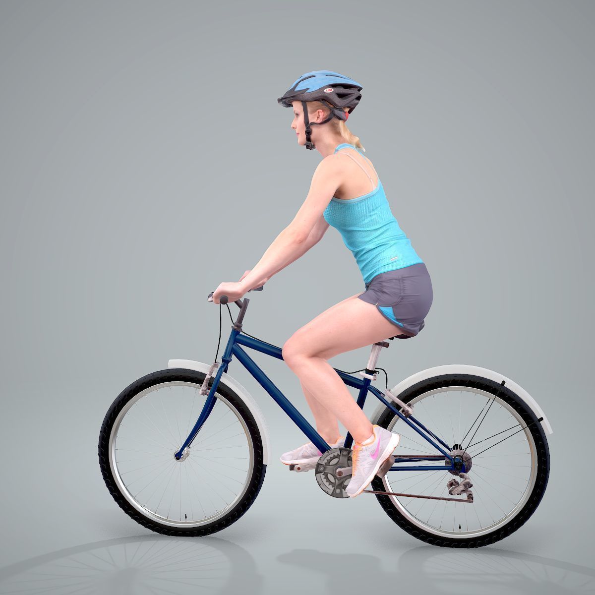 Blue Wearing Sporty Woman on a Bicycle SWom0304-HD2-O01P01-S 3D model_50
