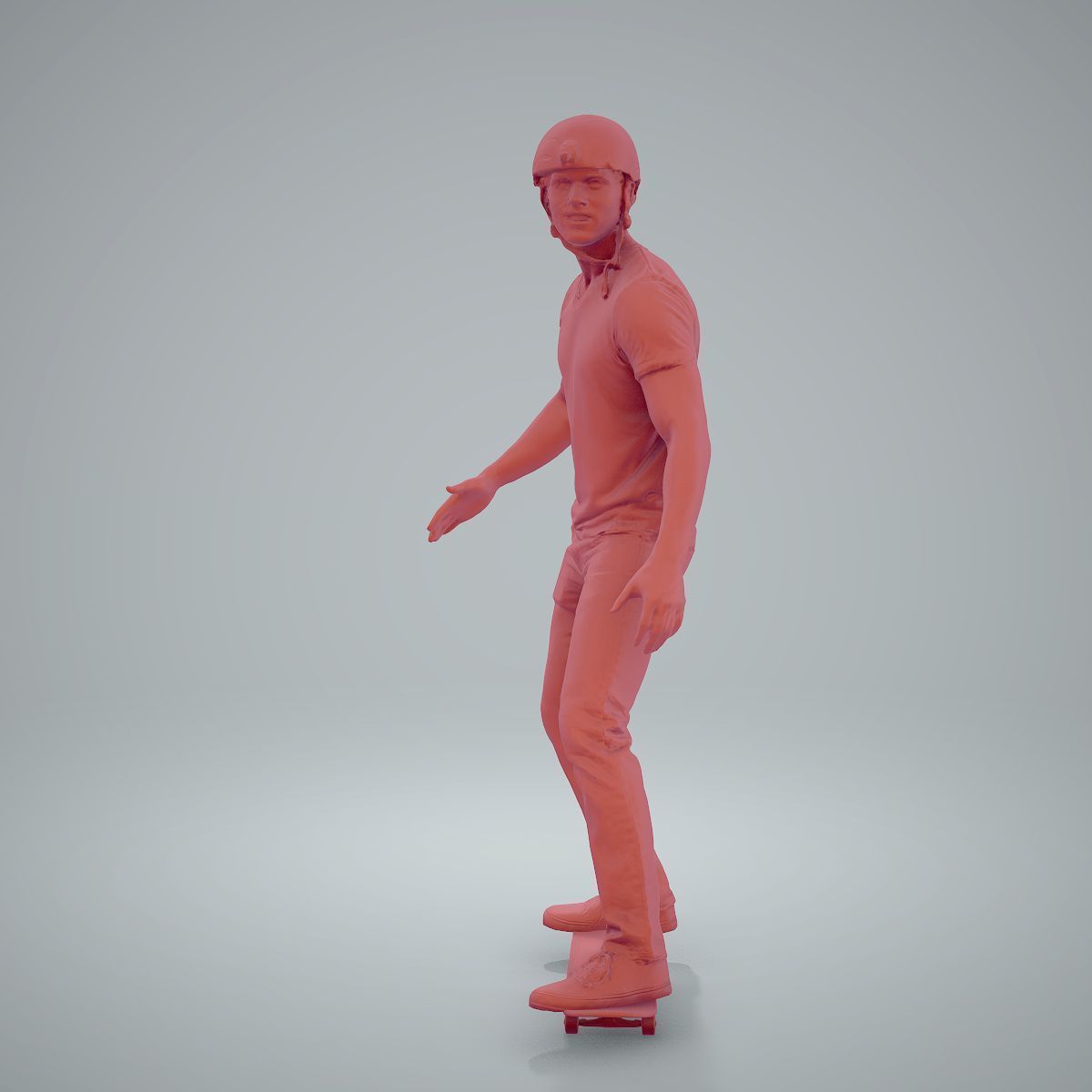 Sporty Man on a Skateboard with HelmetSMan0302-HD2-O01P01-S 3D model_23