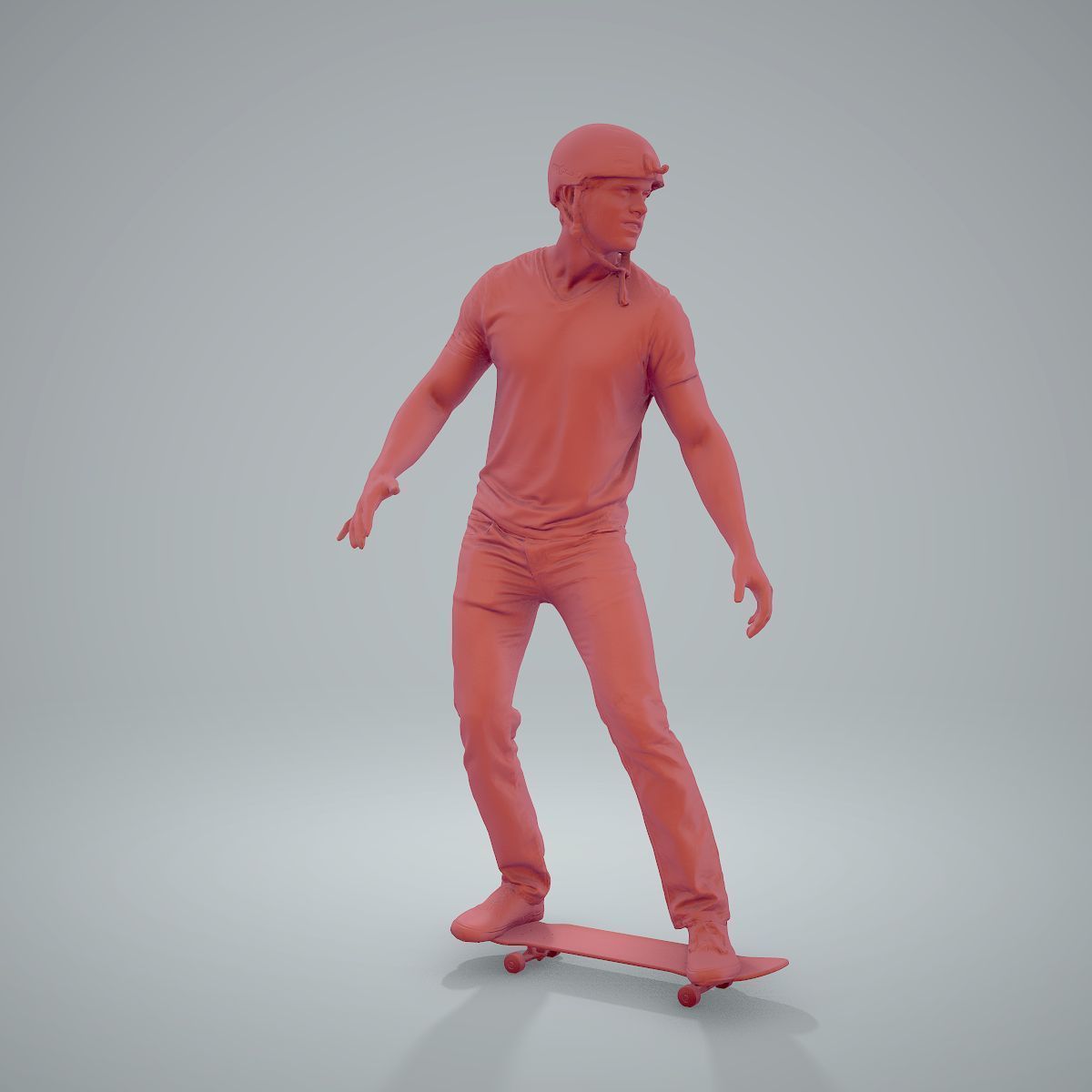 Sporty Man on a Skateboard with HelmetSMan0302-HD2-O01P01-S 3D model_20