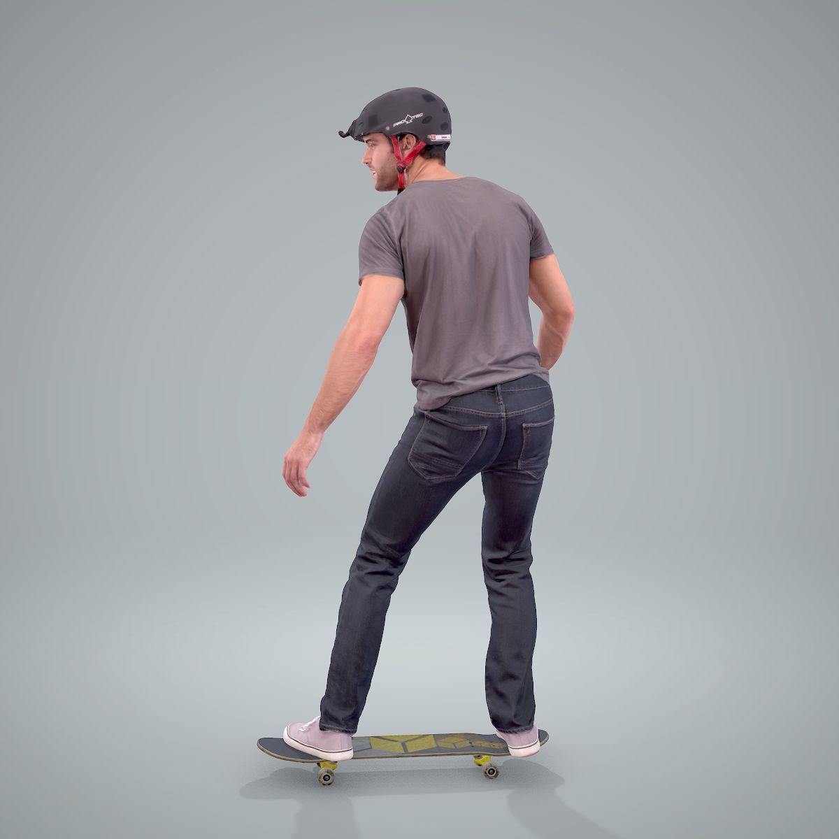 Sporty Man on a Skateboard with HelmetSMan0302-HD2-O01P01-S 3D model_2