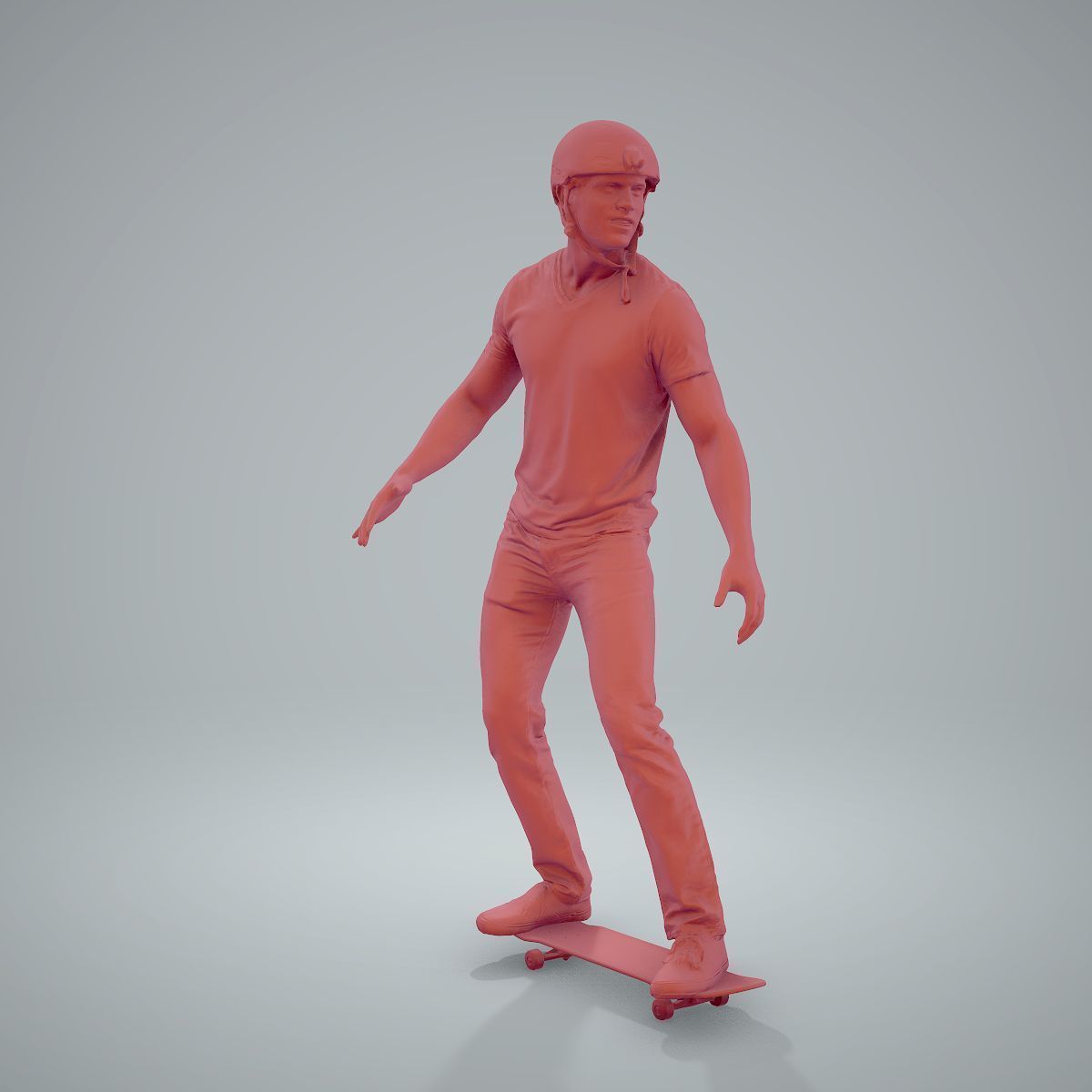 Sporty Man on a Skateboard with HelmetSMan0302-HD2-O01P01-S 3D model_43