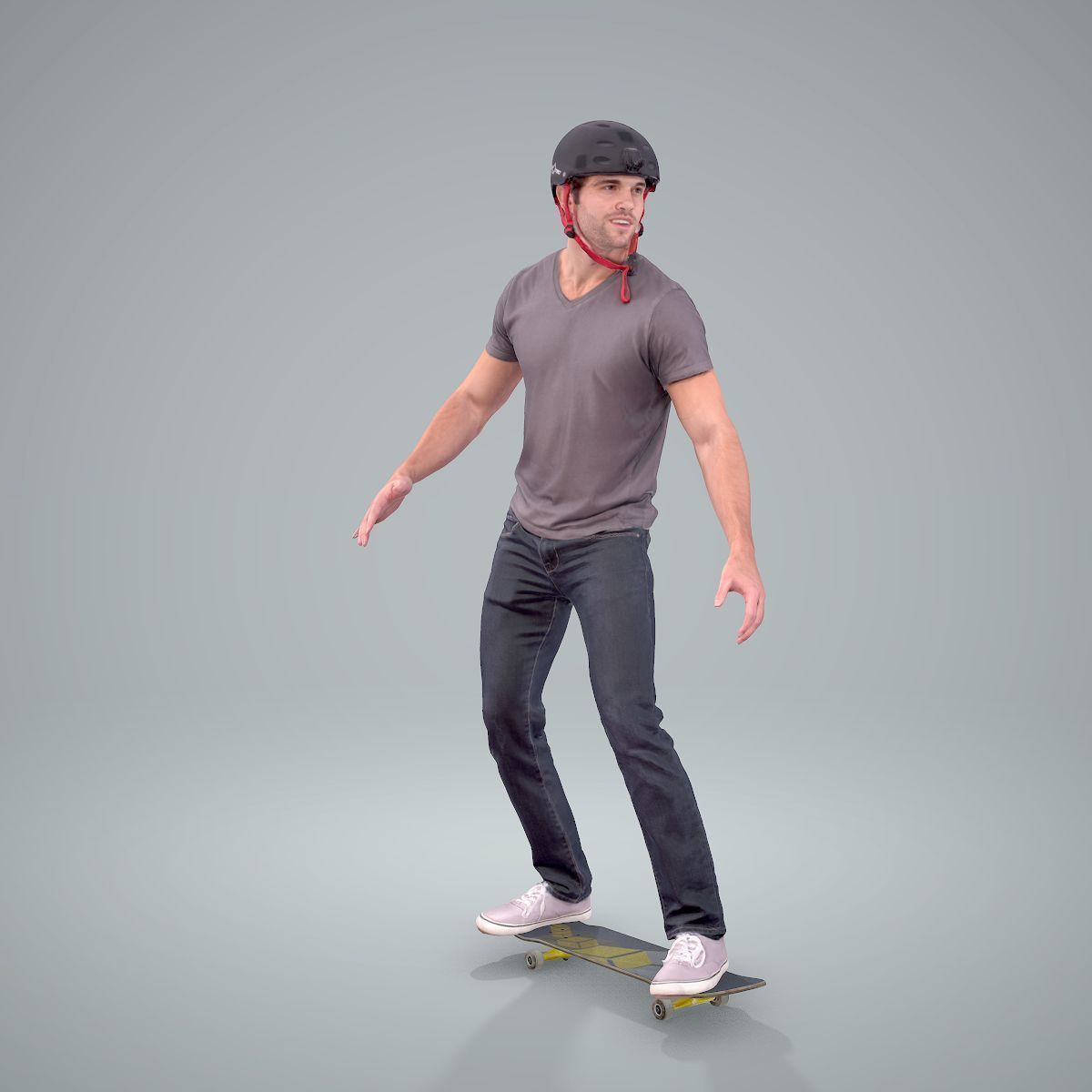 Sporty Man on a Skateboard with HelmetSMan0302-HD2-O01P01-S 3D model_62