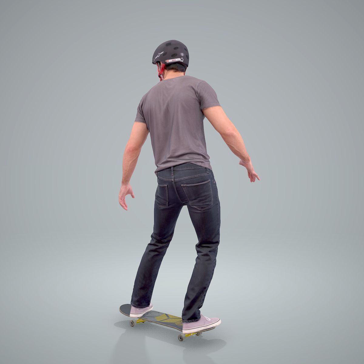 Sporty Man on a Skateboard with HelmetSMan0302-HD2-O01P01-S 3D model_4