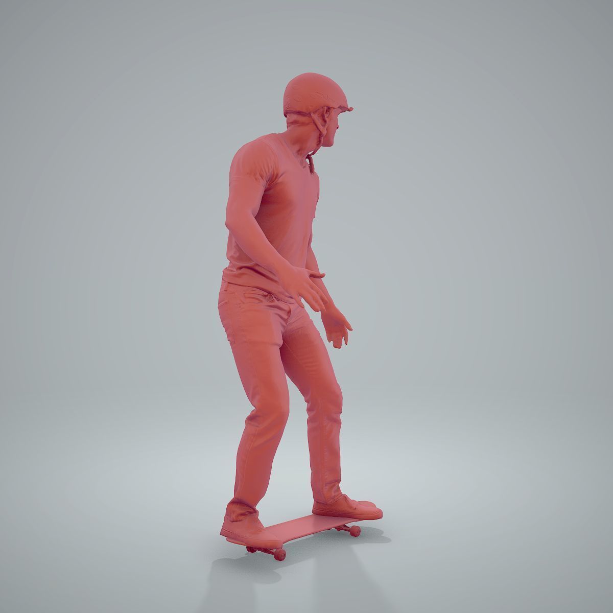Sporty Man on a Skateboard with HelmetSMan0302-HD2-O01P01-S 3D model_39
