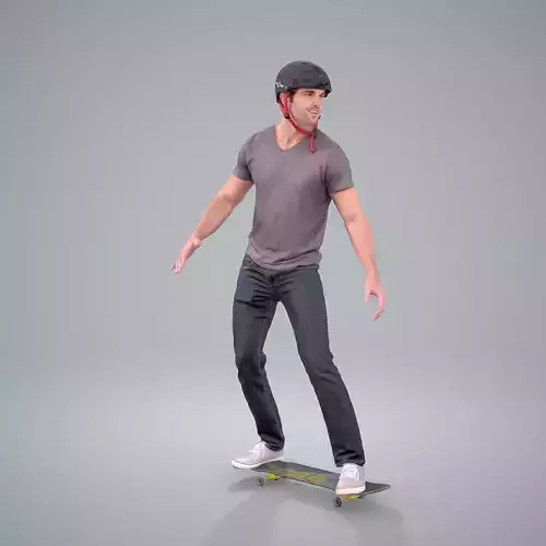 Sporty Man on a Skateboard with HelmetSMan0302-HD2-O01P01-S