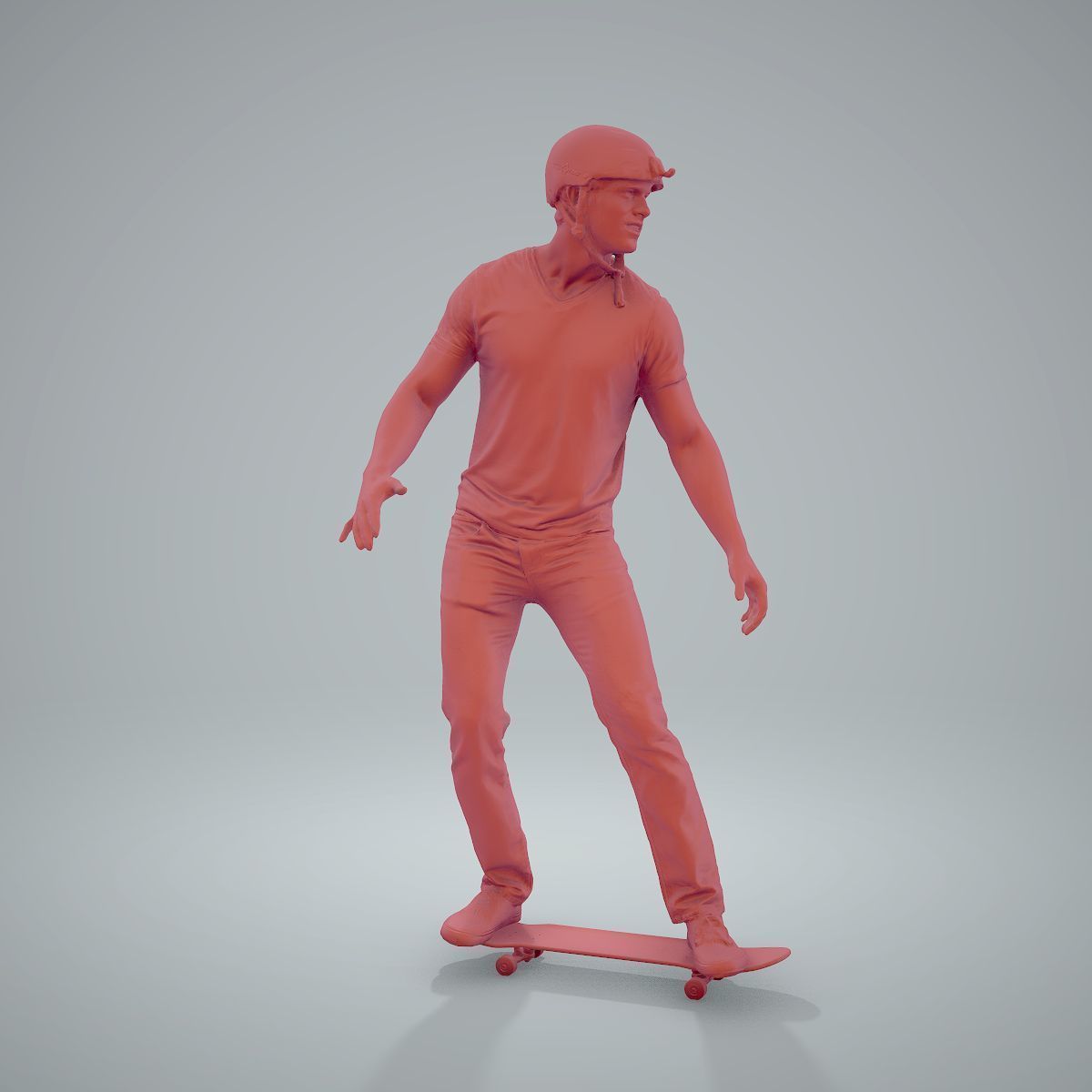 Sporty Man on a Skateboard with HelmetSMan0302-HD2-O01P01-S 3D model_15