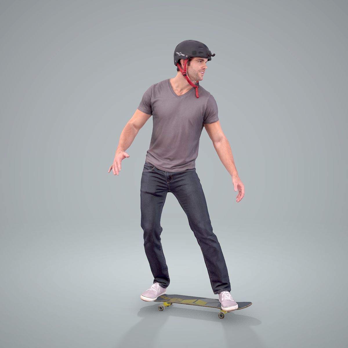 Sporty Man on a Skateboard with HelmetSMan0302-HD2-O01P01-S 3D model_71