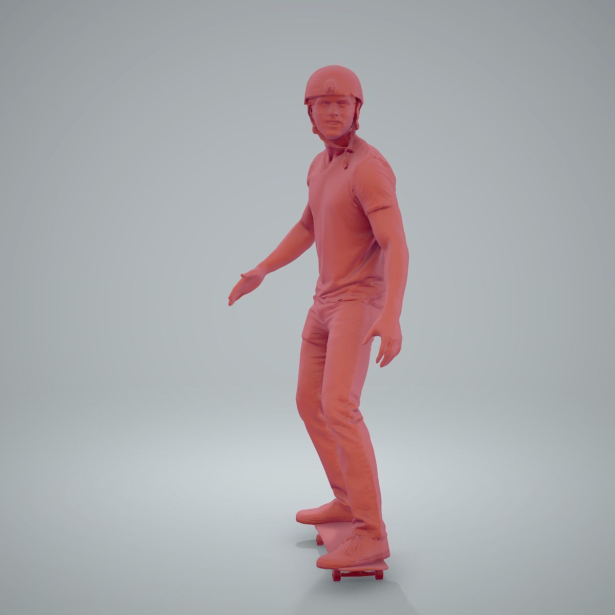 Sporty Man on a Skateboard with HelmetSMan0302-HD2-O01P01-S 3D model_67