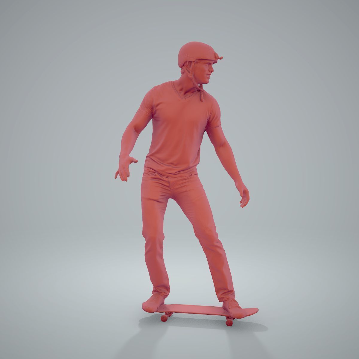 Sporty Man on a Skateboard with HelmetSMan0302-HD2-O01P01-S 3D model_73