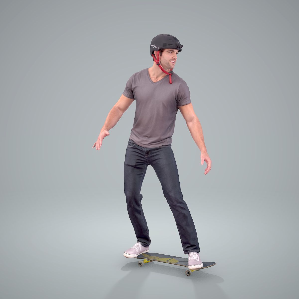 Sporty Man on a Skateboard with HelmetSMan0302-HD2-O01P01-S 3D model_42
