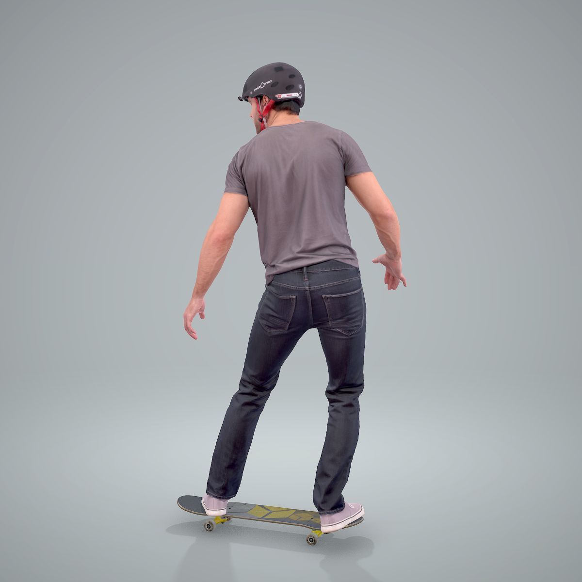 Sporty Man on a Skateboard with HelmetSMan0302-HD2-O01P01-S 3D model_7