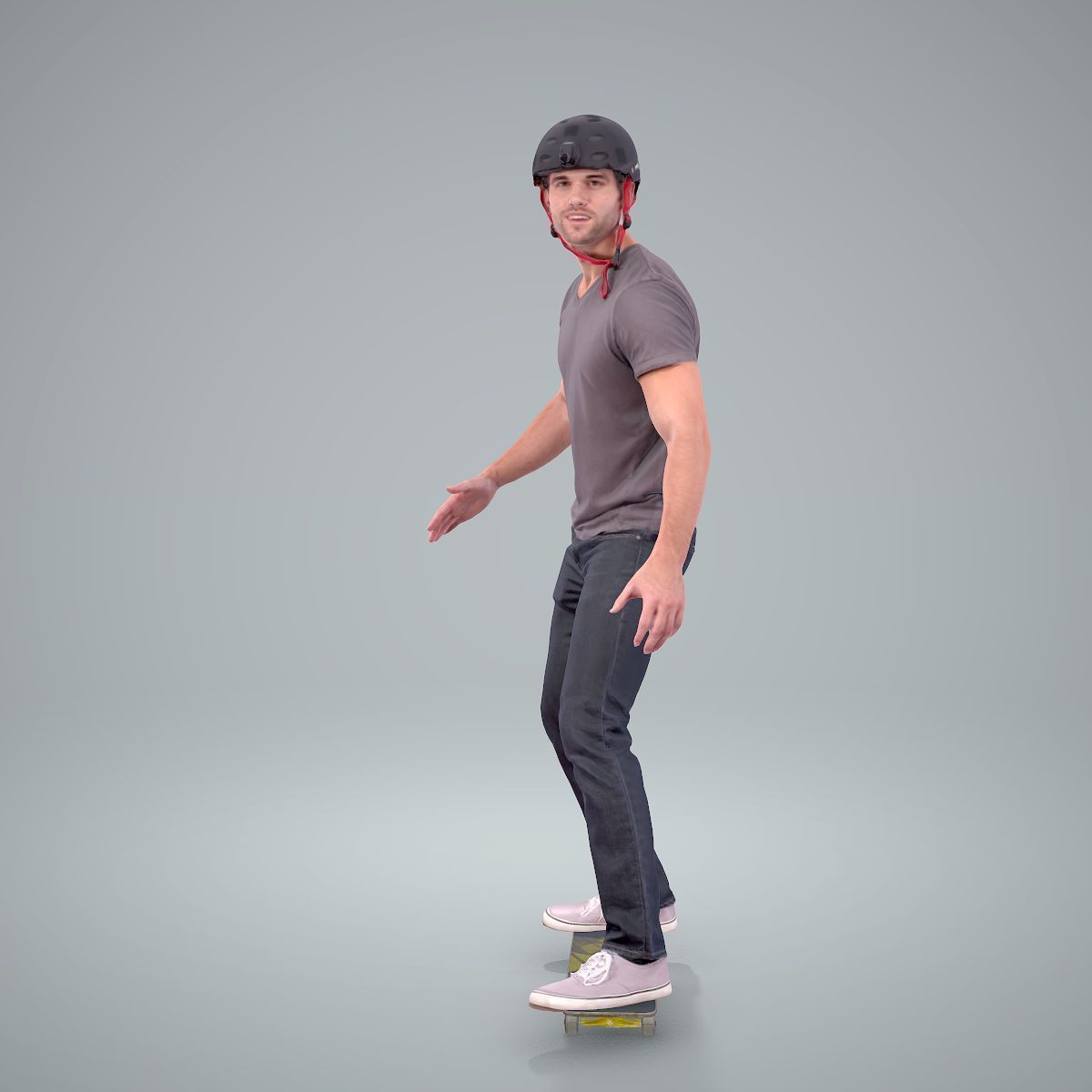 Sporty Man on a Skateboard with HelmetSMan0302-HD2-O01P01-S 3D model_45
