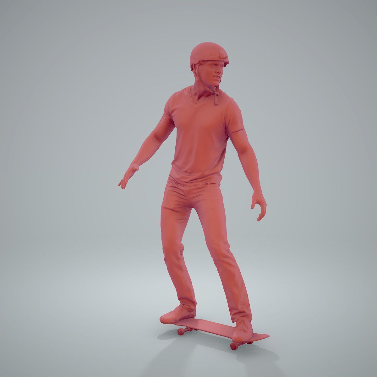 Sporty Man on a Skateboard with HelmetSMan0302-HD2-O01P01-S 3D model_63