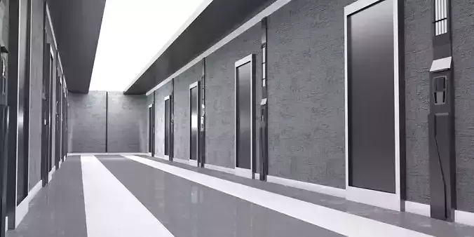 Gray modern corridor Royalty Free