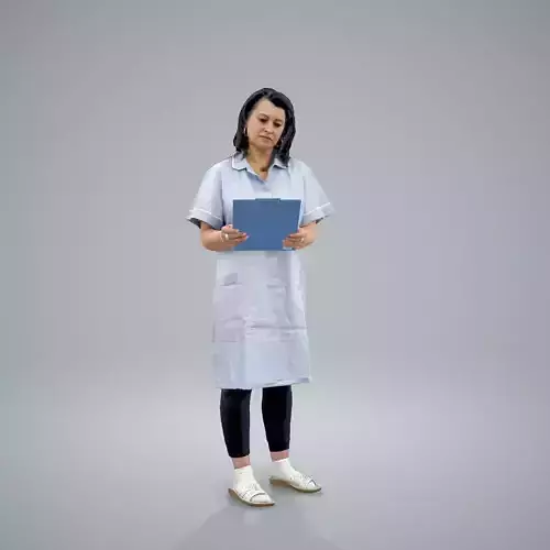 Standing Nurse Reading Documents WWom0304-HD2-O01P01-S