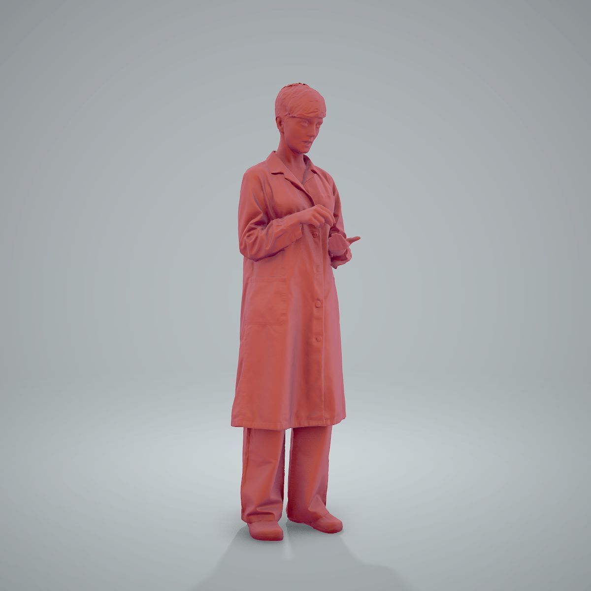 Female Doctor Wearing White Uniform WWom0303-HD2-O01P01-S 3D model_13