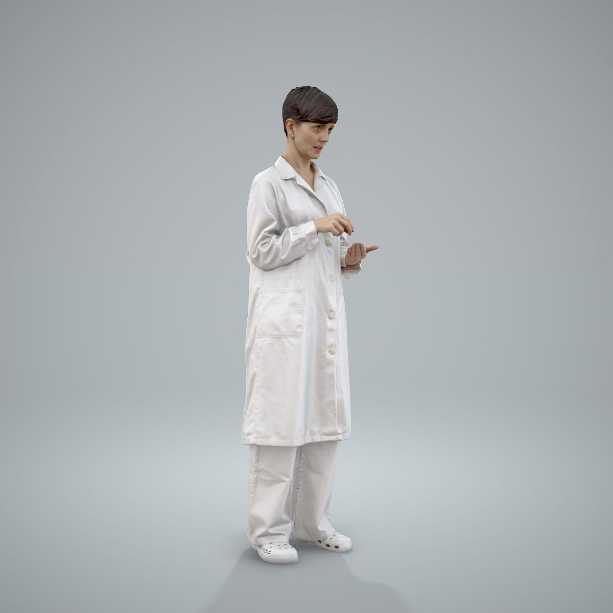 Female Doctor Wearing White Uniform WWom0303-HD2-O01P01-S 3D model_6
