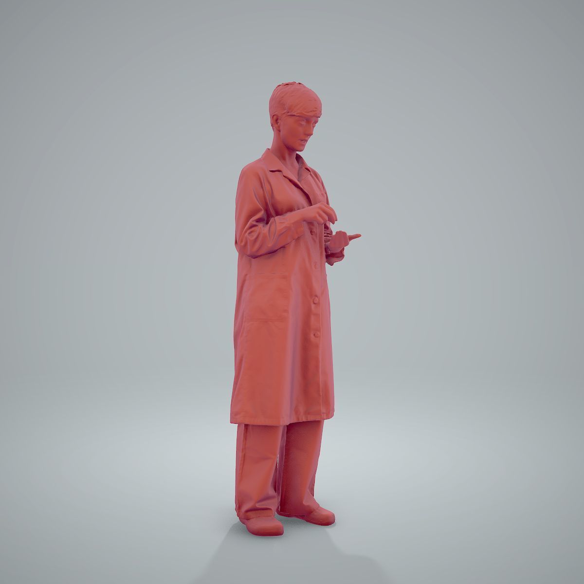 Female Doctor Wearing White Uniform WWom0303-HD2-O01P01-S 3D model_1