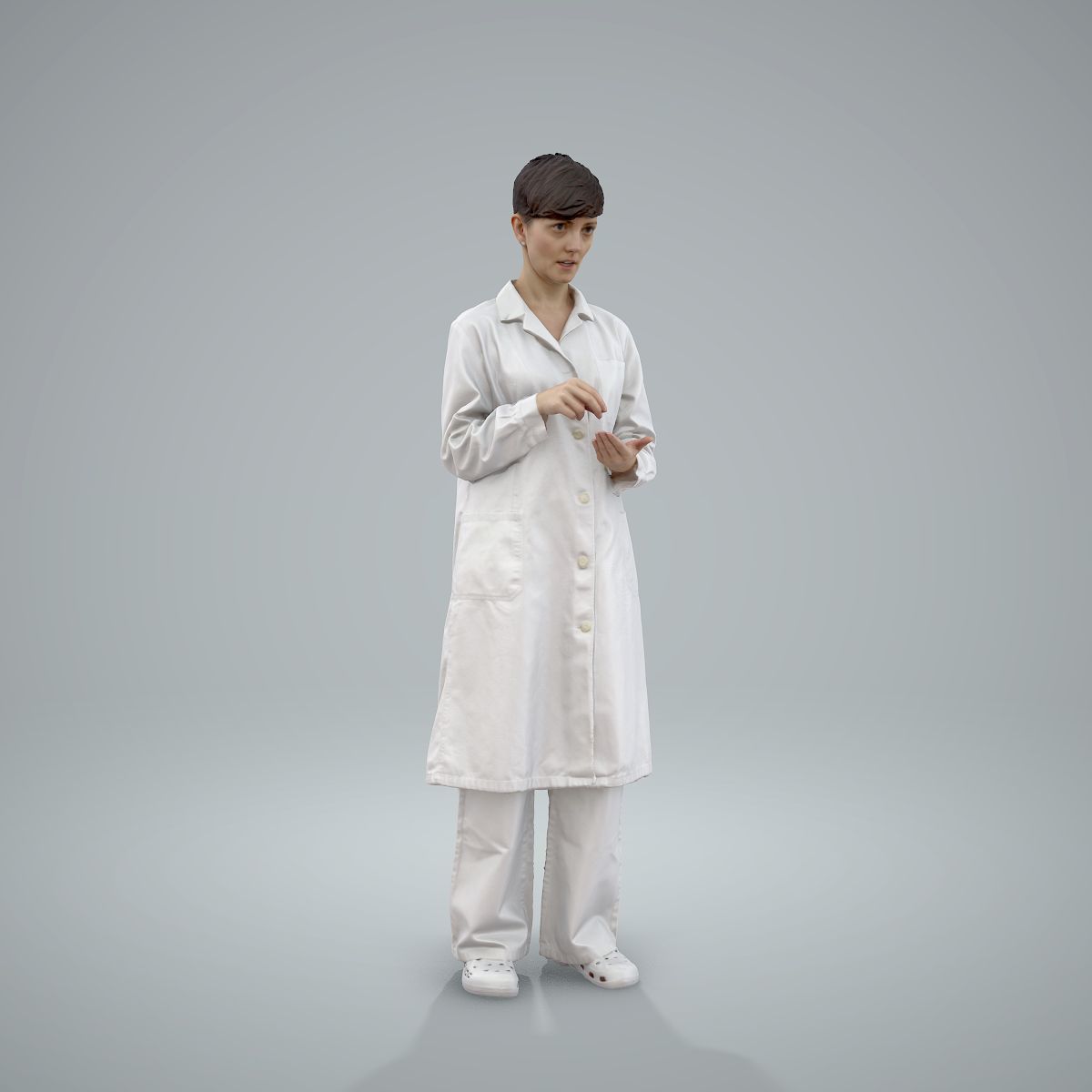 Female Doctor Wearing White Uniform WWom0303-HD2-O01P01-S 3D model_23