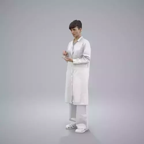 Female Doctor Wearing White Uniform WWom0303-HD2-O01P01-S 3D model