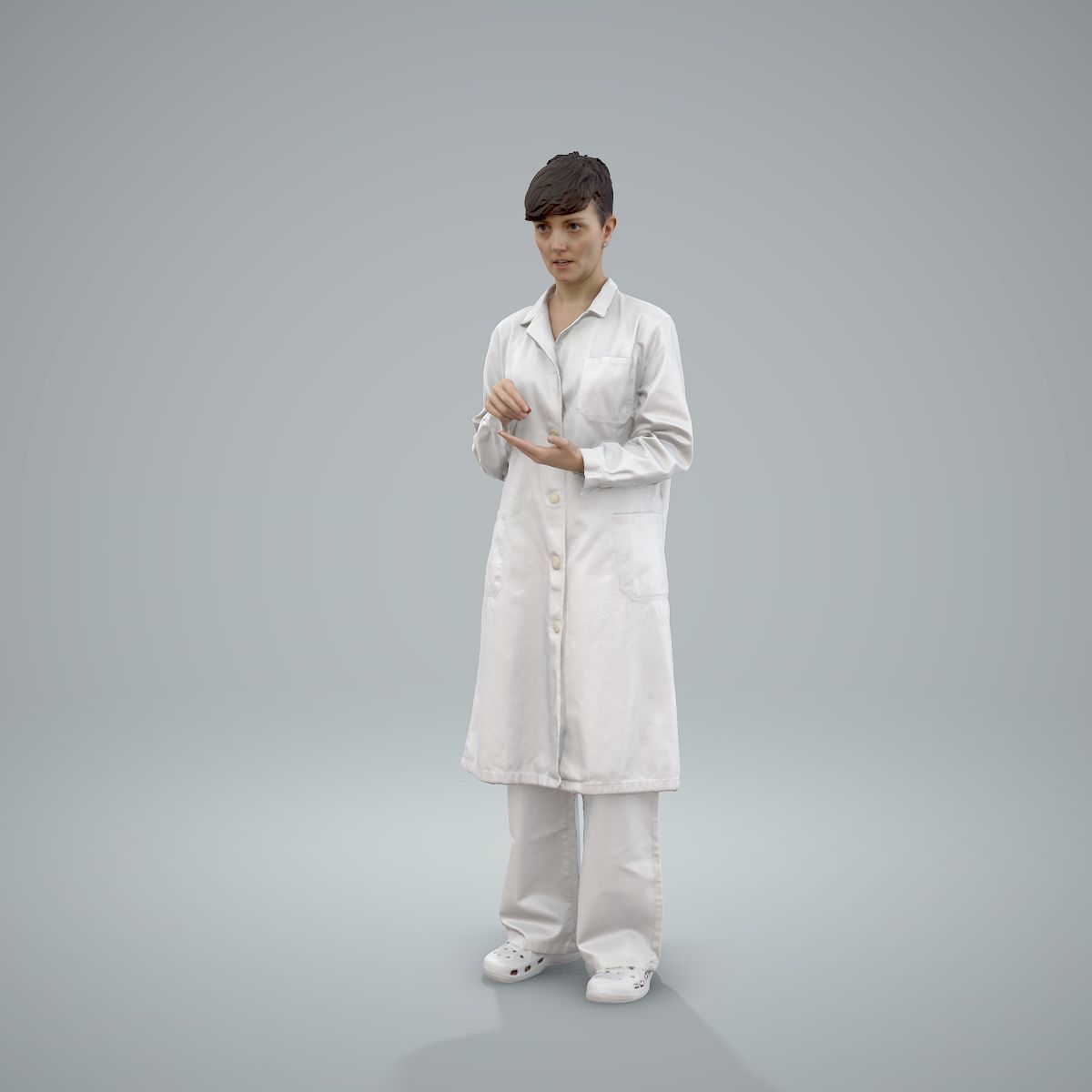 Female Doctor Wearing White Uniform WWom0303-HD2-O01P01-S 3D model_4