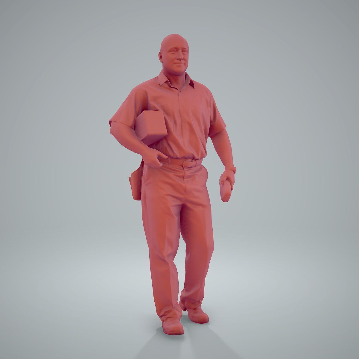 Standing Delivery Man with Uniform WMan0305-HD2-O01P01-S 3D model_21