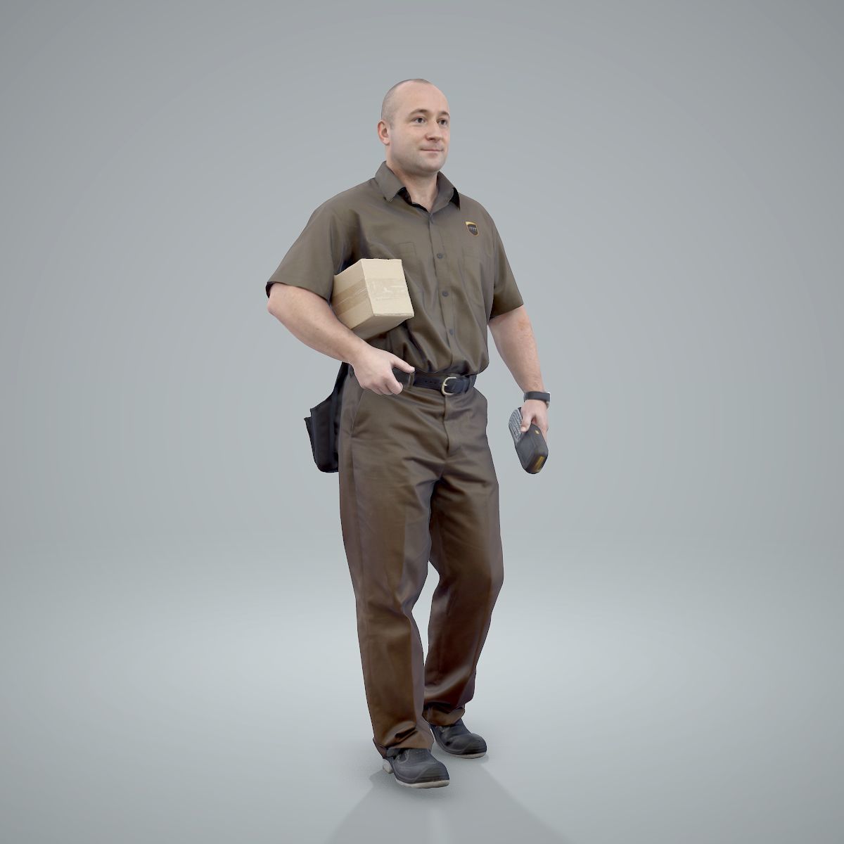 Standing Delivery Man with Uniform WMan0305-HD2-O01P01-S 3D model_2