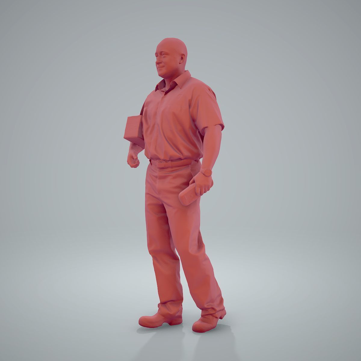 Standing Delivery Man with Uniform WMan0305-HD2-O01P01-S 3D model_16
