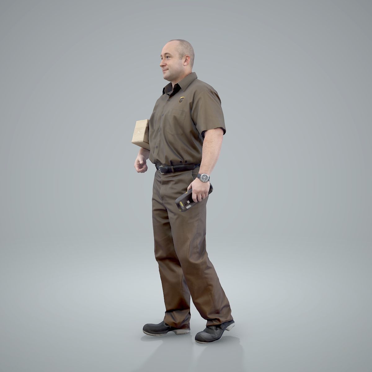 Standing Delivery Man with Uniform WMan0305-HD2-O01P01-S 3D model_34