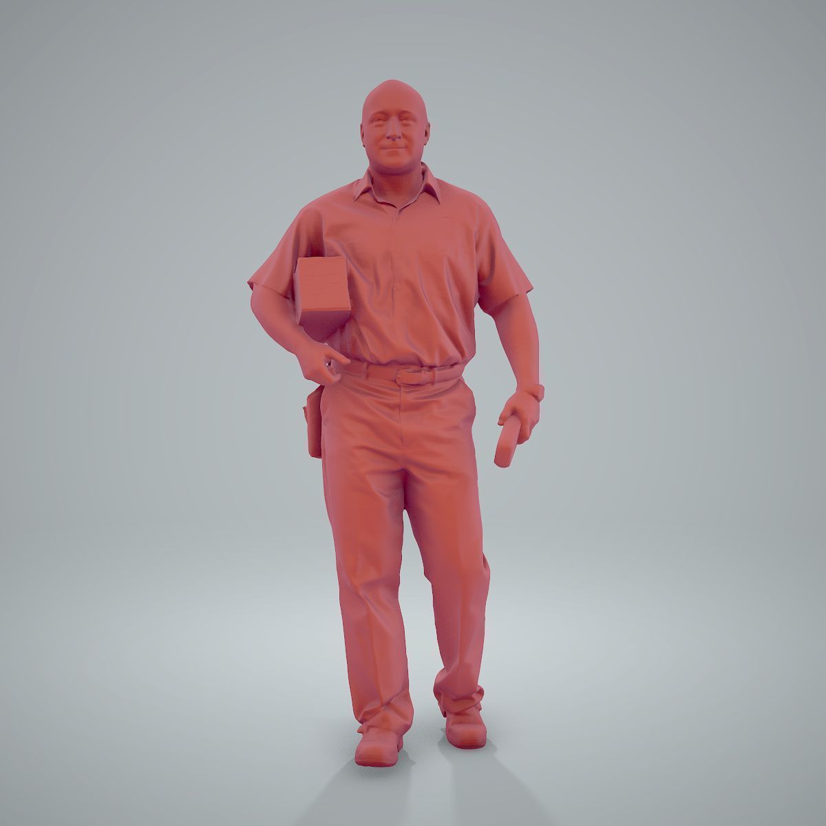 Standing Delivery Man with Uniform WMan0305-HD2-O01P01-S 3D model_19