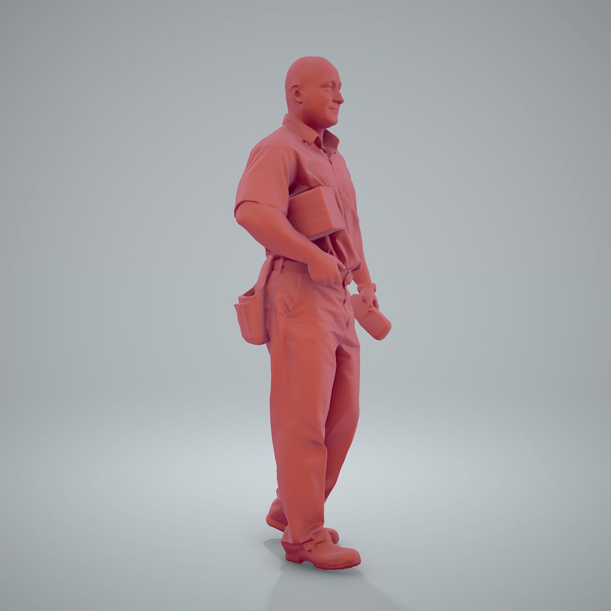 Standing Delivery Man with Uniform WMan0305-HD2-O01P01-S 3D model_24