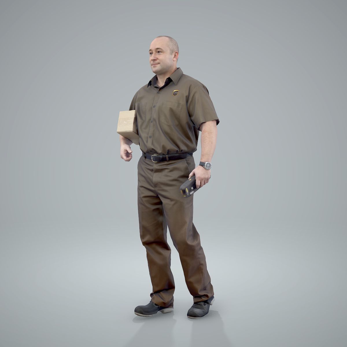 Standing Delivery Man with Uniform WMan0305-HD2-O01P01-S 3D model_5