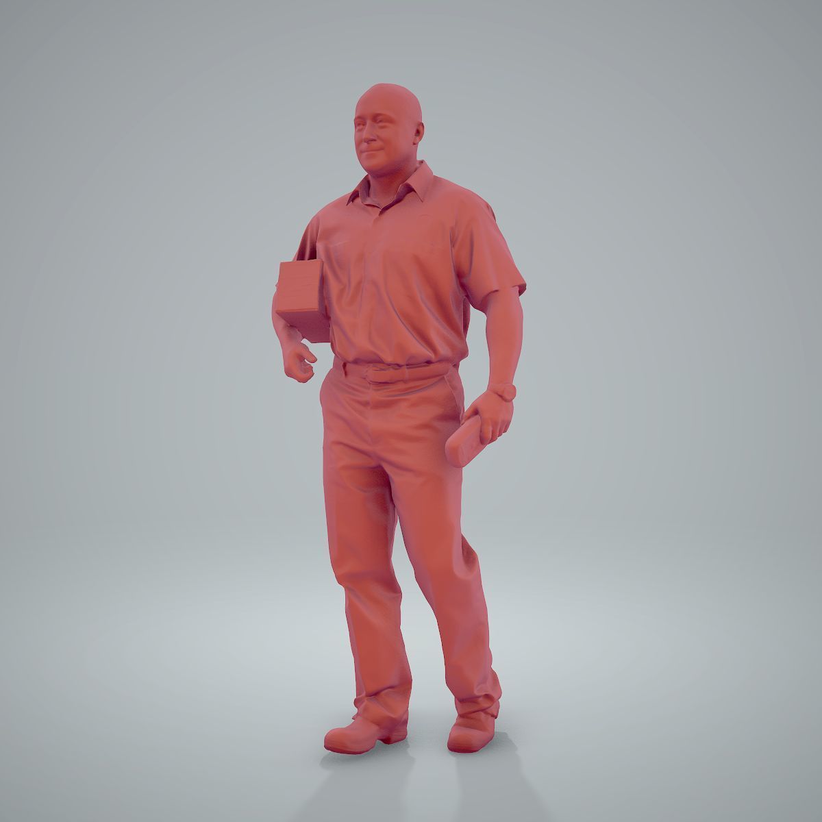 Standing Delivery Man with Uniform WMan0305-HD2-O01P01-S 3D model_66