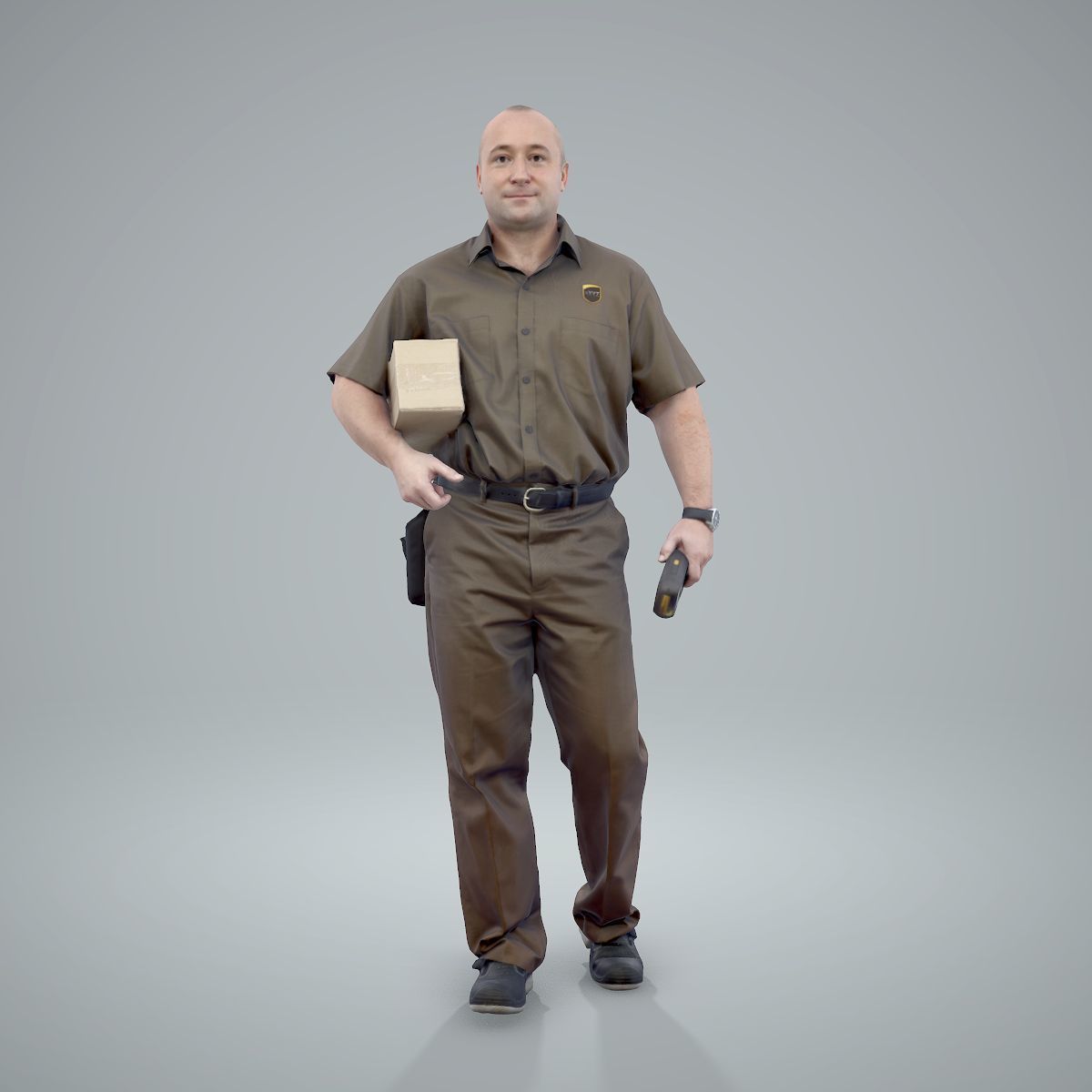 Standing Delivery Man with Uniform WMan0305-HD2-O01P01-S 3D model_1