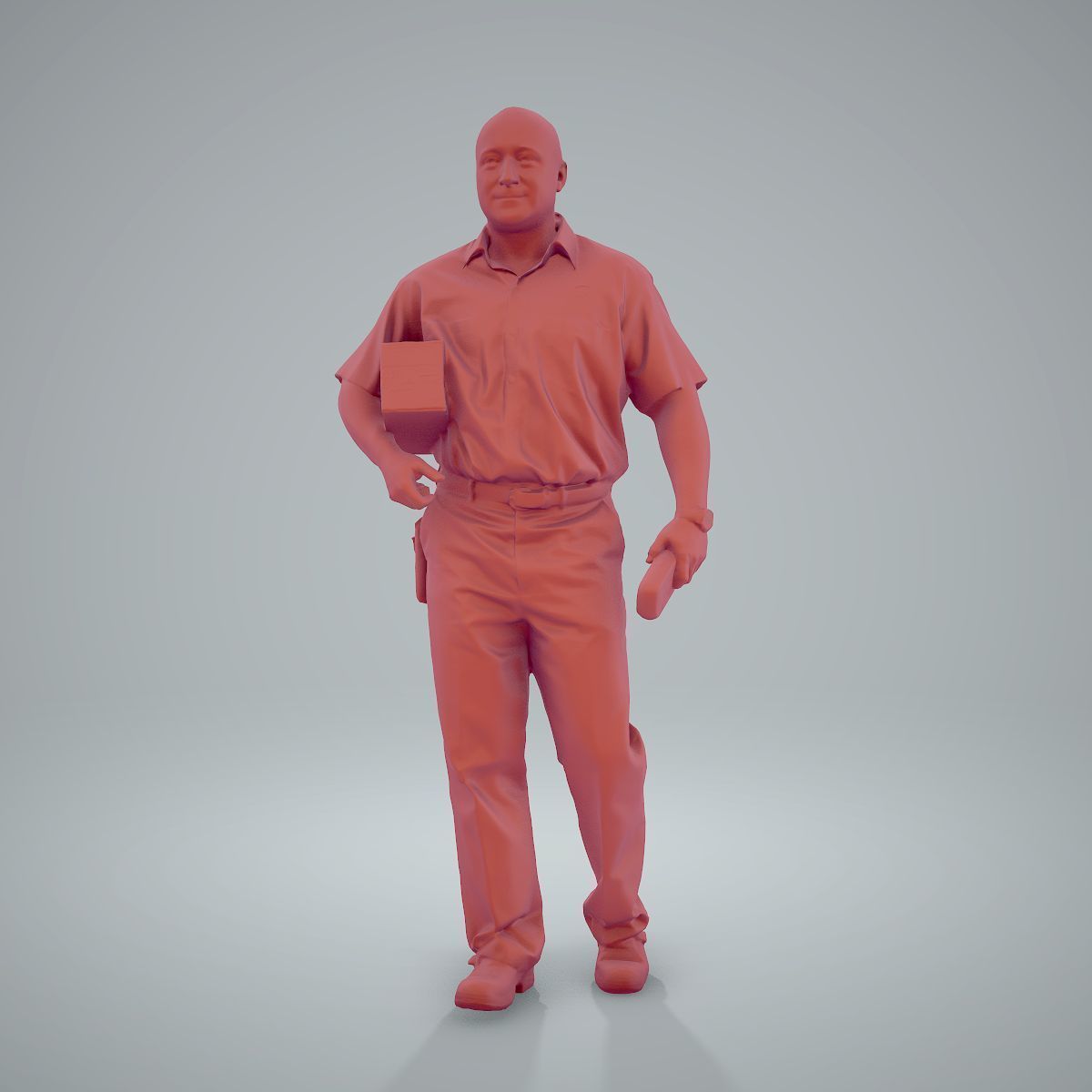 Standing Delivery Man with Uniform WMan0305-HD2-O01P01-S 3D model_11