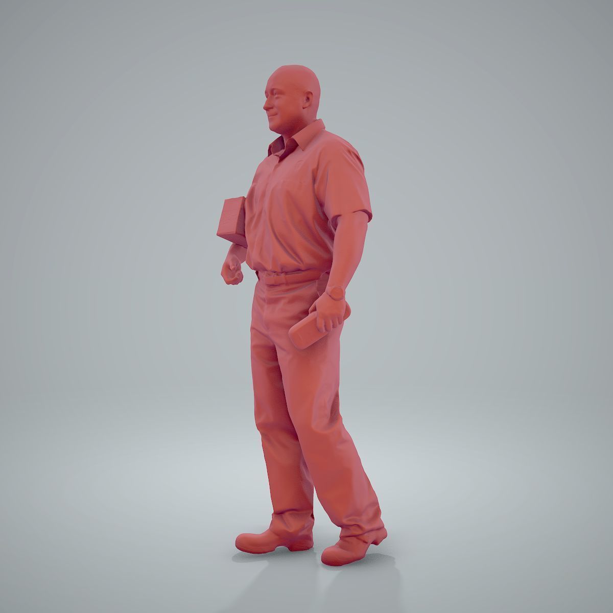 Standing Delivery Man with Uniform WMan0305-HD2-O01P01-S 3D model_23