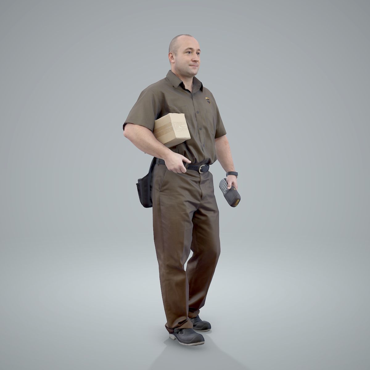 Standing Delivery Man with Uniform WMan0305-HD2-O01P01-S 3D model_38