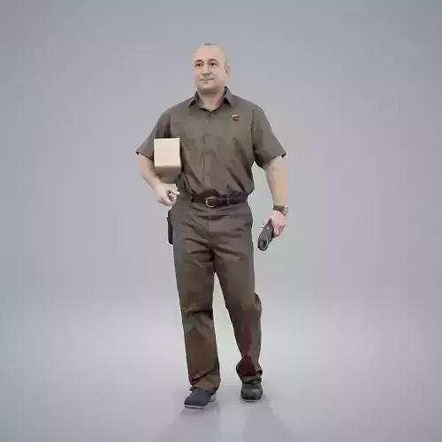 Standing Delivery Man with Uniform WMan0305-HD2-O01P01-S 3D model