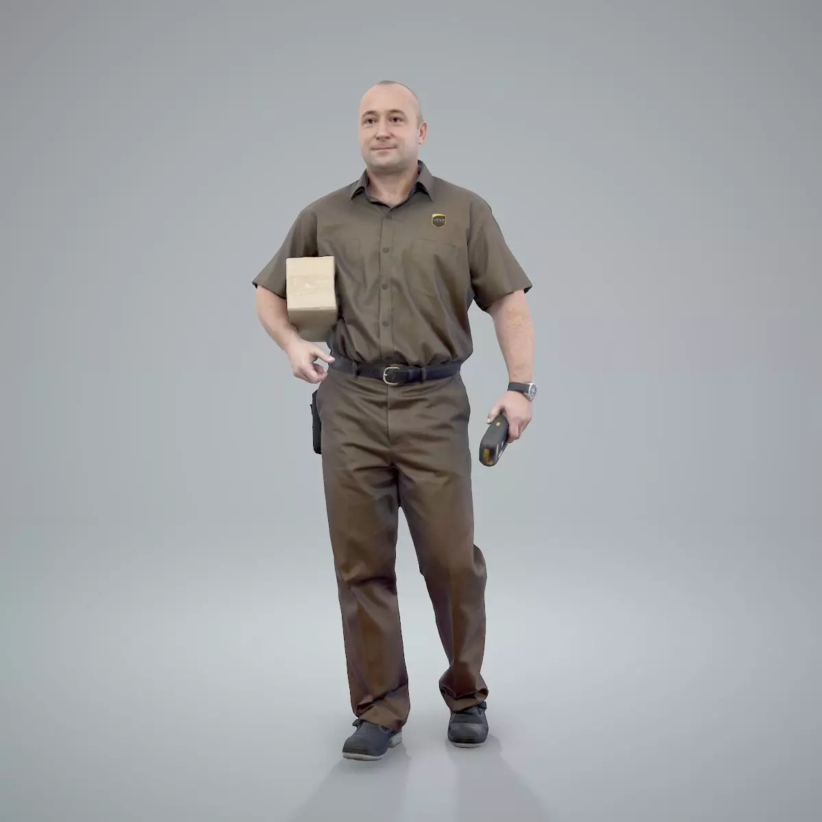 Standing Delivery Man with Uniform WMan0305-HD2-O01P01-S 3D model_0