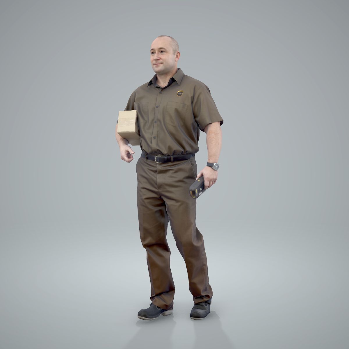 Standing Delivery Man with Uniform WMan0305-HD2-O01P01-S 3D model_25