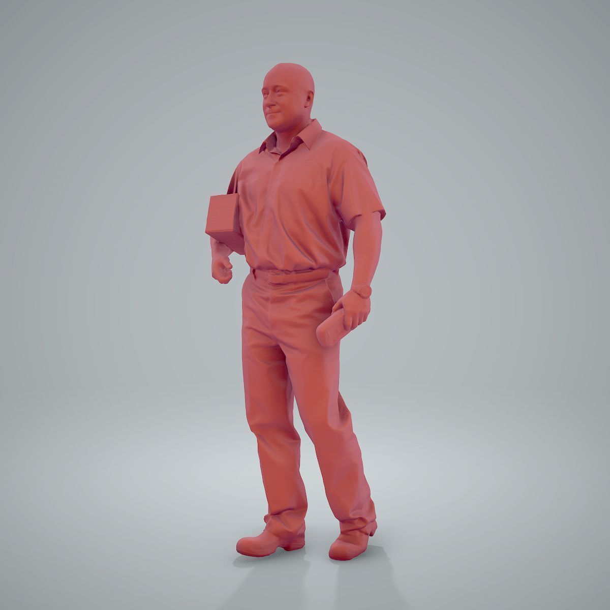 Standing Delivery Man with Uniform WMan0305-HD2-O01P01-S 3D model_43