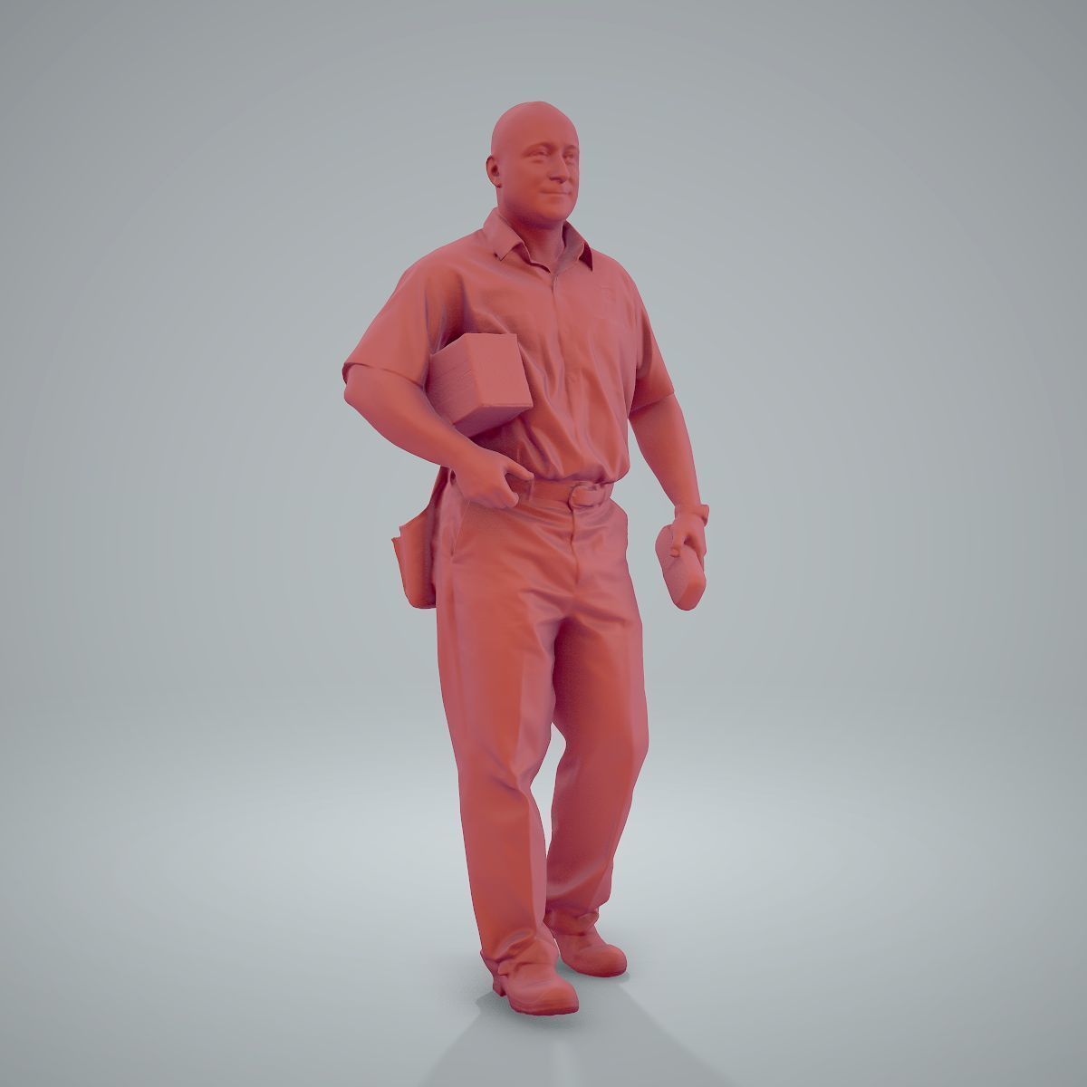 Standing Delivery Man with Uniform WMan0305-HD2-O01P01-S 3D model_27