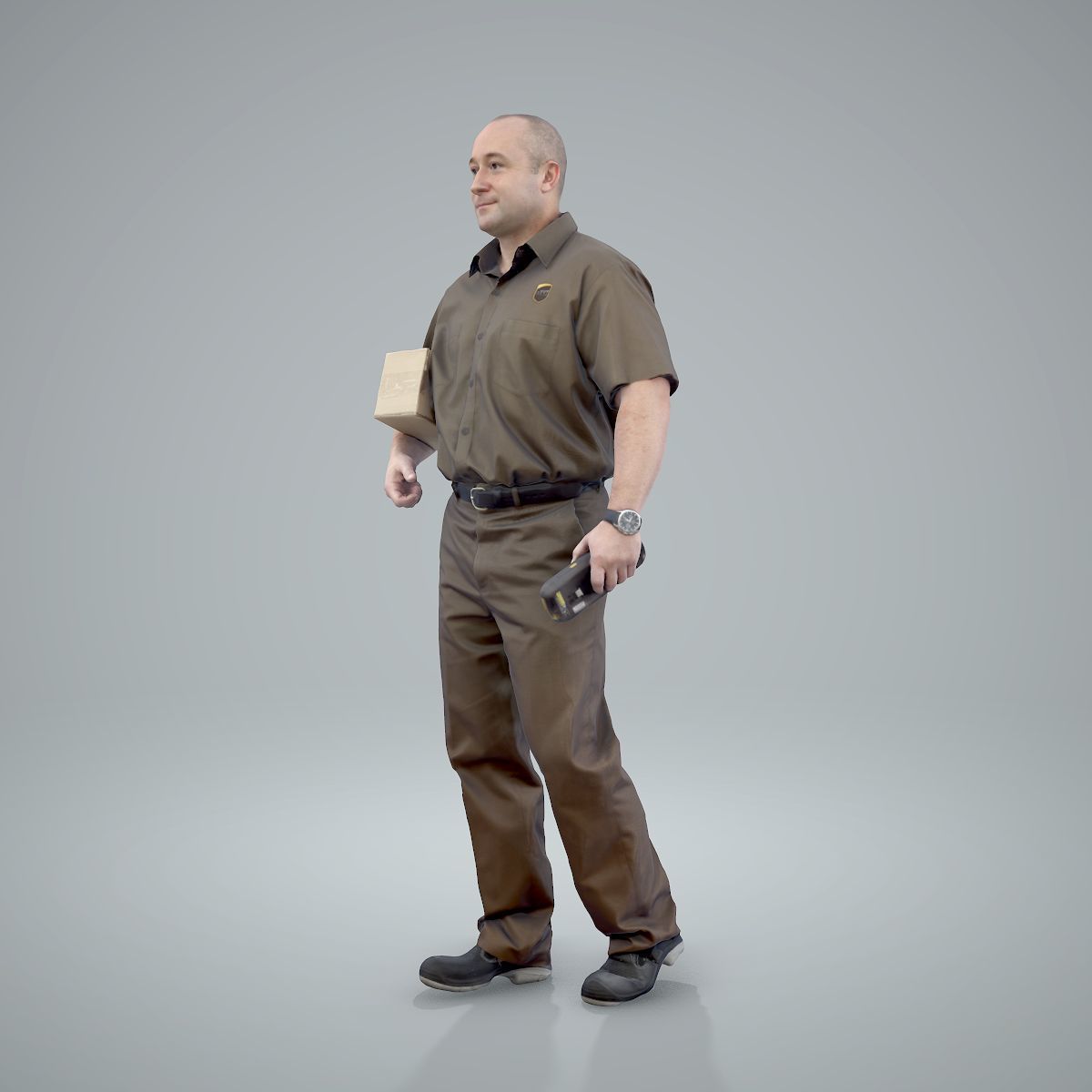 Standing Delivery Man with Uniform WMan0305-HD2-O01P01-S 3D model_60