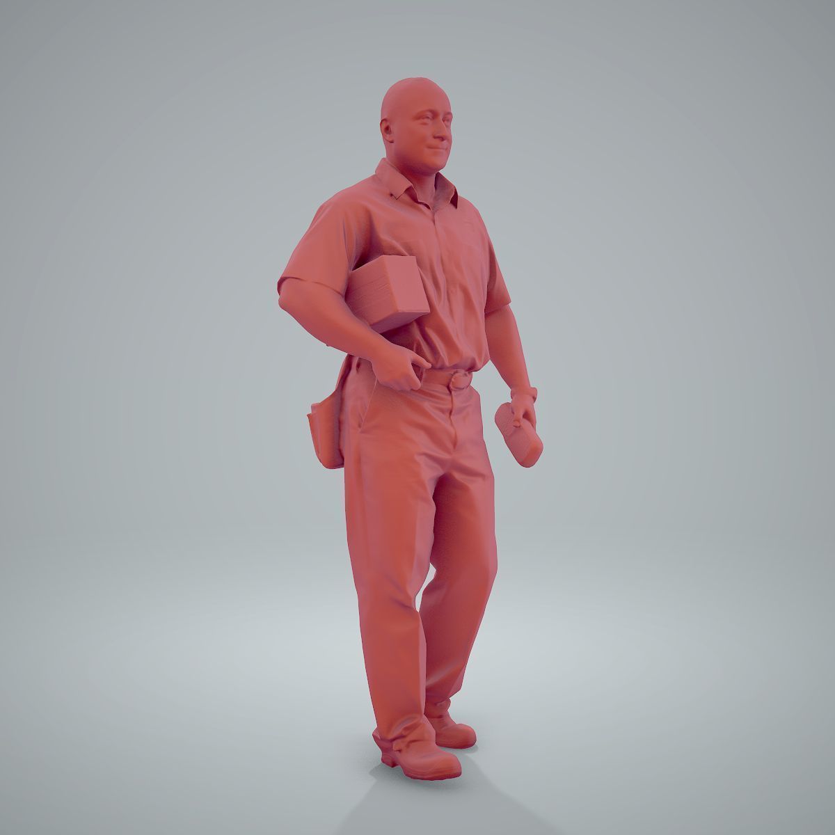 Standing Delivery Man with Uniform WMan0305-HD2-O01P01-S 3D model_74