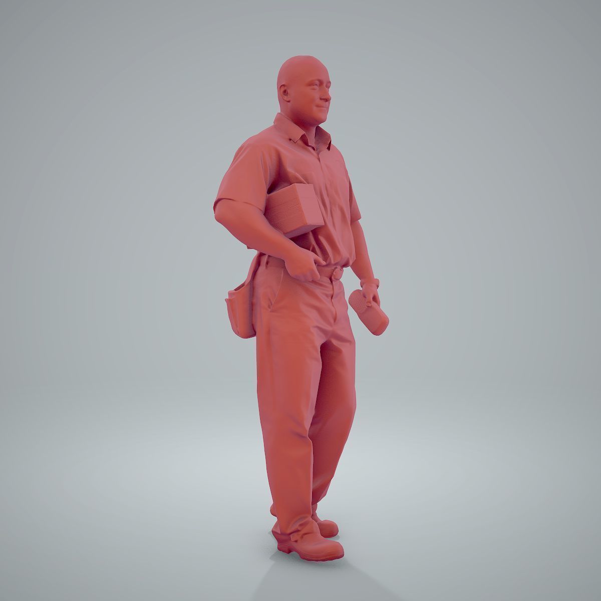 Standing Delivery Man with Uniform WMan0305-HD2-O01P01-S 3D model_14