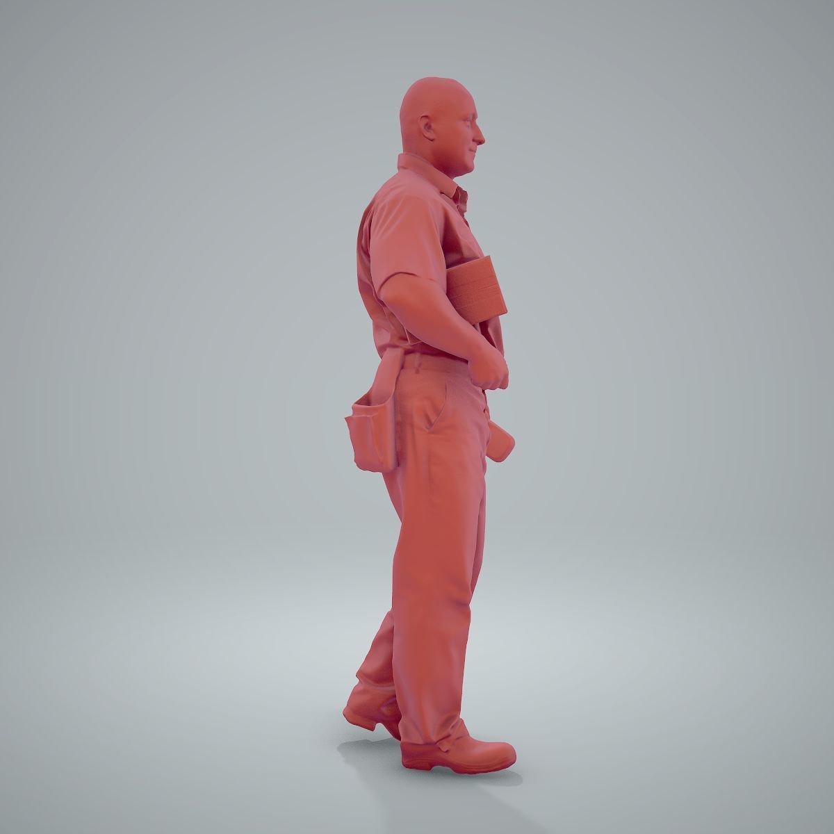 Standing Delivery Man with Uniform WMan0305-HD2-O01P01-S 3D model_15
