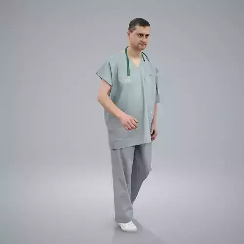 Walking Doctor with Stethoscope WMan0304-HD2-O01P01-S