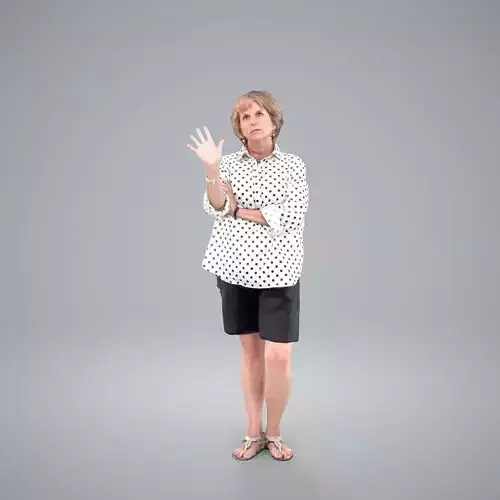 Woman with White Shirt Holding Hand Out CWom0202-HD2-O01P01-S