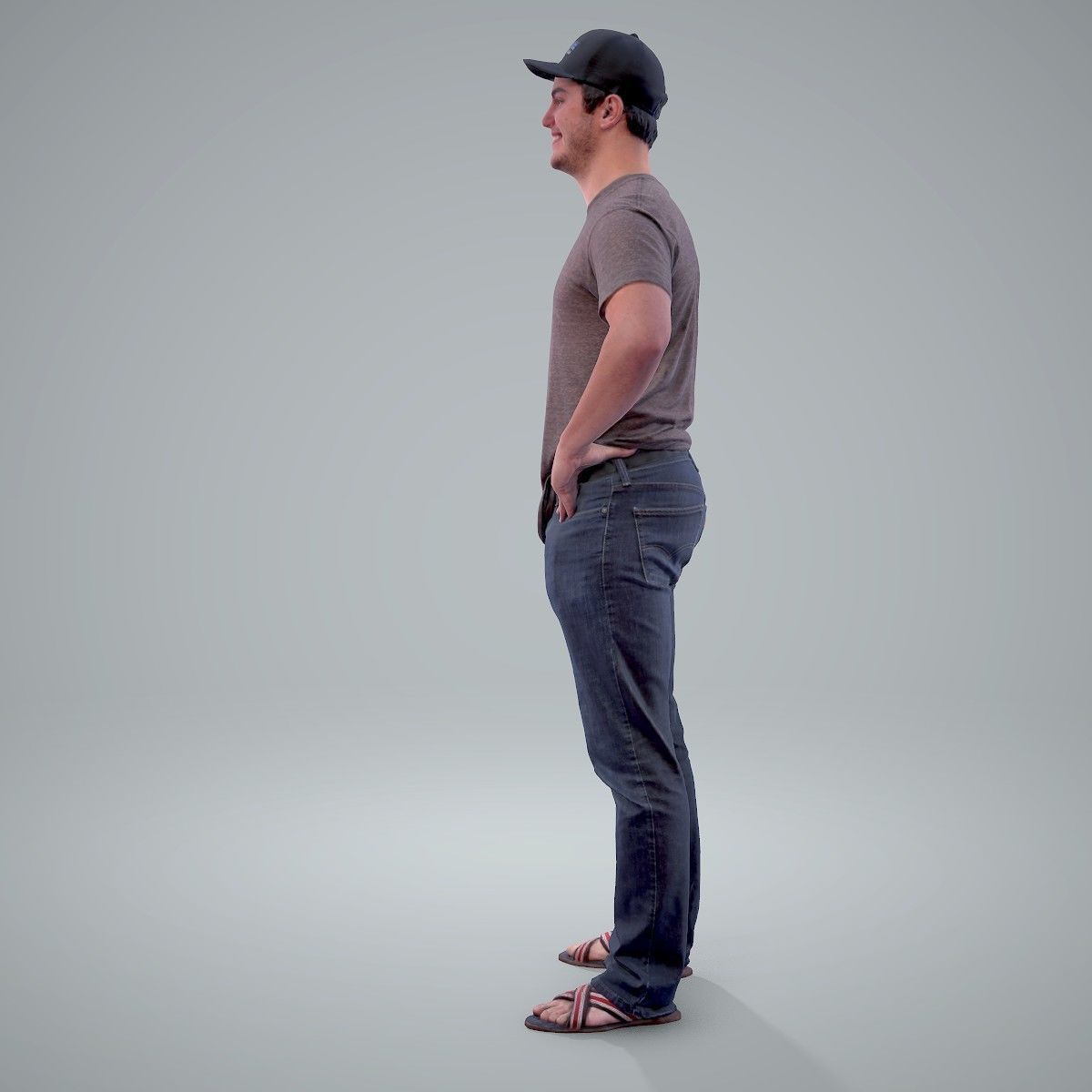 Casual Man Wearing Jeans and Baseball Cap CMan0206-HD2-O01P01-S 3D model_3